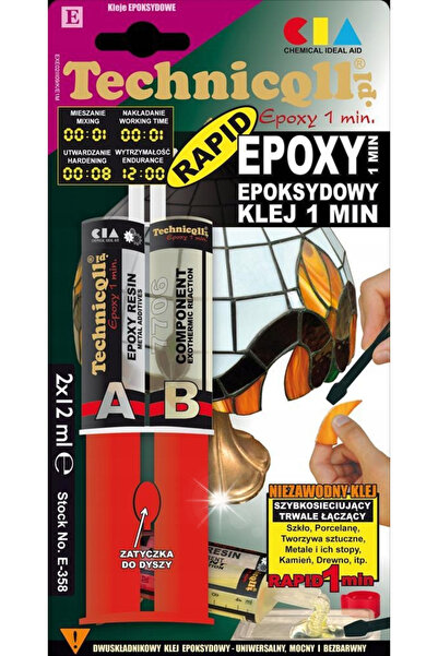 Technicqll ADEZIV EPOXIDIC TRANSPARENT 2*12ML 1 MIN. TQ E-358