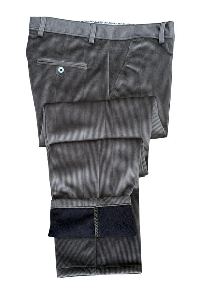 gambia outdoors Men's Comfortable Fit High Quality Classic Winter Thick Fleece Lined Thermal Velvet Trousers Dad Ribbed Pants