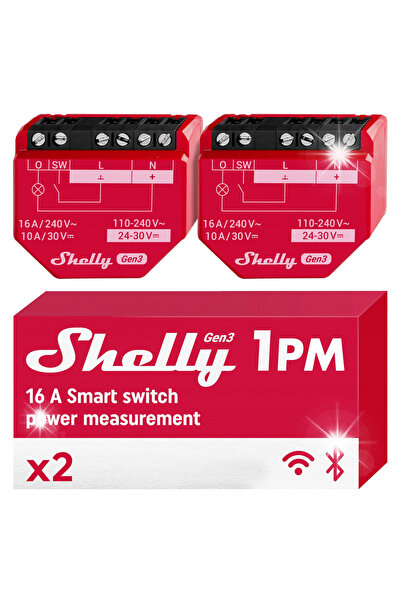 Shelly SET 2 X STEROWNIK 1PM GEN3 WI-FI/BLUETOOTH