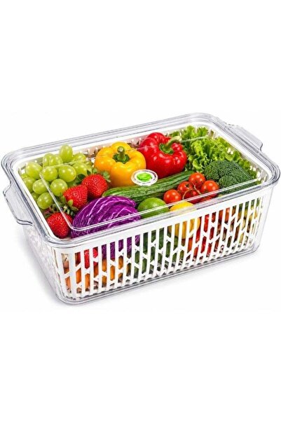 Generic Beram Drain & Store Container Clear Box with Inner Basket Large Trans...
