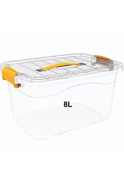 Generic 8L Clear Plastic Storage Box, Stackable Sealed Storage Bin with Lock ...