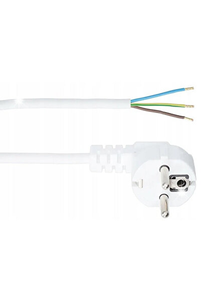NO BRAND Cablu cu mufă unghiulară 3*1.5 OMY GH 1.5M Alb - E+20-007