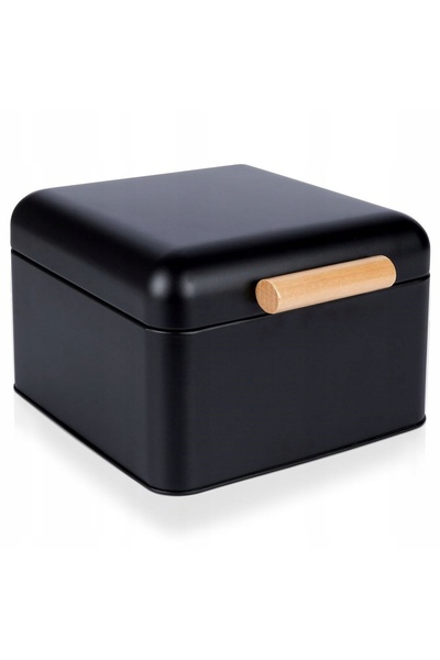 Excellent Houseware COȘ DE PÂINE DIN METAL CU MÂNER DIN LEMN 22X20X14 CM NEGRU