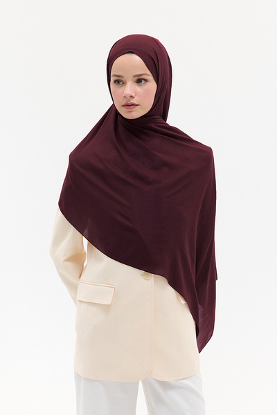cs camellia scarf شال قطني مريح - بلون البرقوق