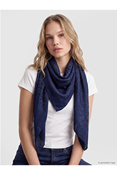 LC Waikiki Navy Blue Basic Satin Women's Shawl