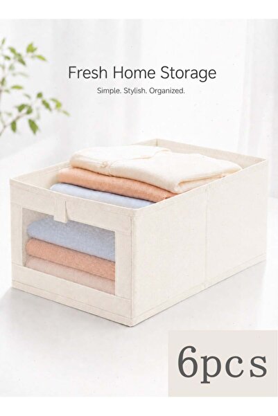 Generic 6‑Packs Clothes Drawer Organizer with Clear Window, Wardrobe Clothes ...