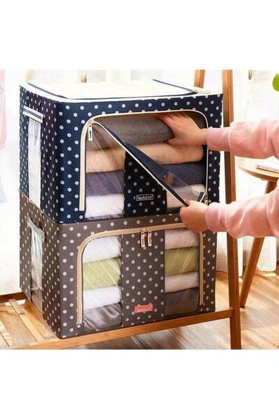Generic 2 Pack 66L Foldable Clothes Storage Boxes, Oxford Fabric Stackable Ga...