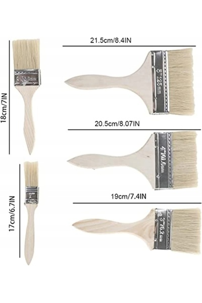 NO BRAND Set de 5 pensule pentru pictură cu mâner din lemn