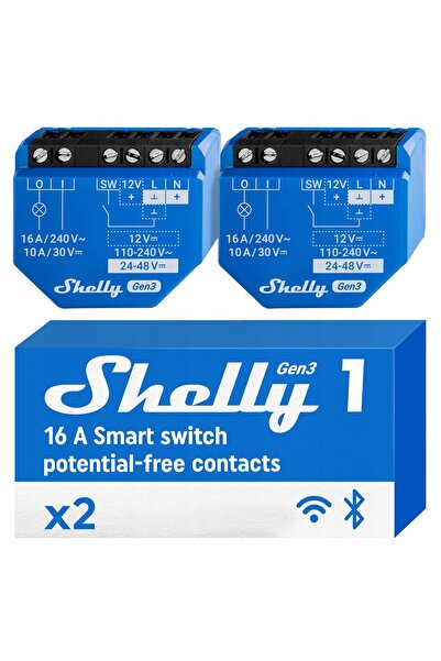 Shelly Controler releu GEN3 Kit WIFI/BT 2 bucăți