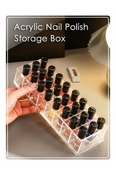 Generic Acrylic Nail Polish Storage Box, 24-Slot Lipstick & Lip Gloss Holder,...