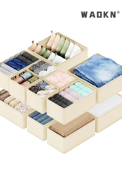 Generic Multi-Purpose Foldable Drawer Organizer Bins, 12 Pack Fabric Dresser ...