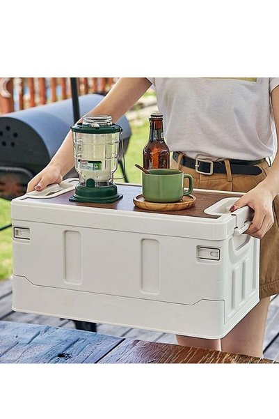 Generic Outdoor Camping Folding Storage Box Collapsible Storage Box 35L White...