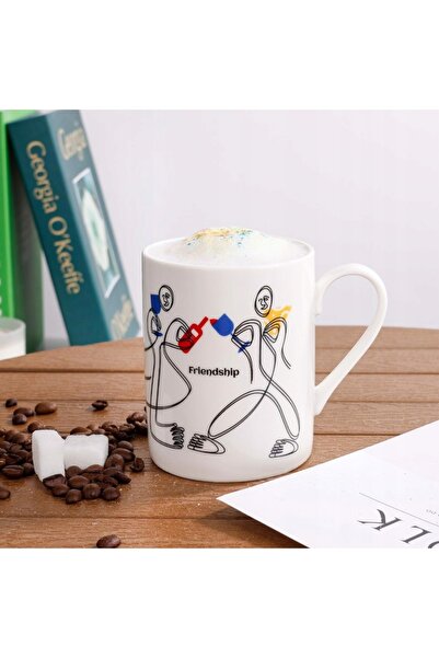 NO BRAND Cană ceramică 320ml cu inscripția Prietenie