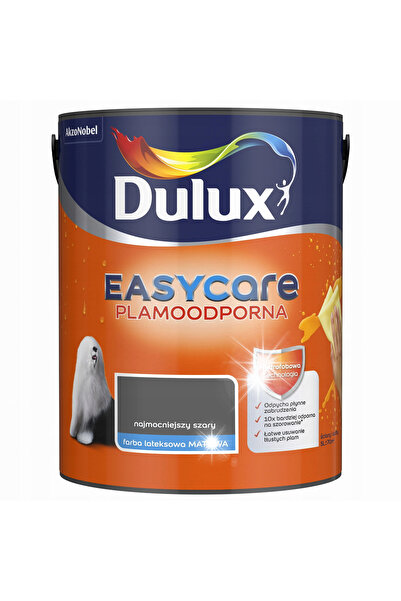 DULUX Vopsea latex pentru pereți EasyCare, cea mai rezistentă, gri mat, 5L