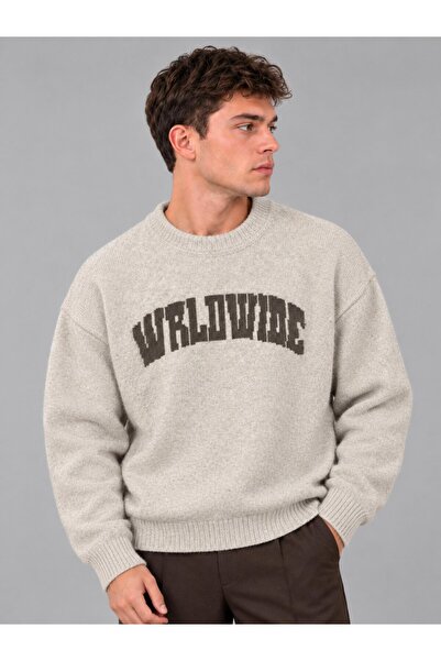 Thebomb Oversize Wrlowıde Written Cotton Sweatshirt