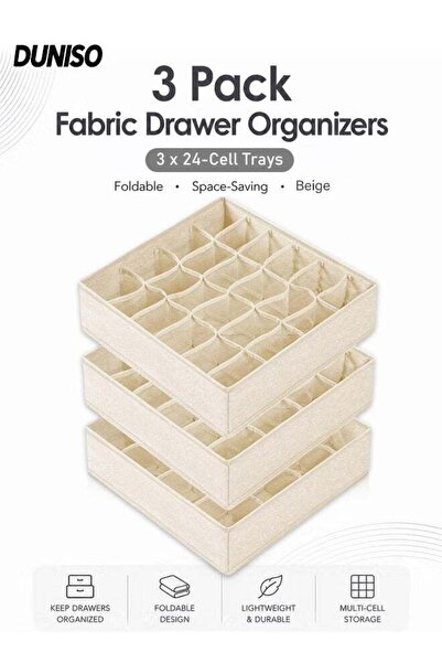 Generic 3 Pack Wardrobe Organizer,Drawer Organizer and Storage Box Set,72 Cel...