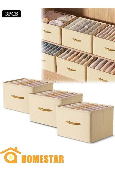 Generic 3pcs Wardrobe Clothes Organize Foldable Closet Storage Box, Cloth Sto...