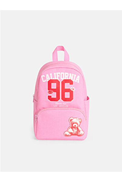 LC Waikiki Pink California Embroidered Girls' Backpack