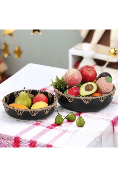 NO BRAND Bol pentru fructe și legume, metalic decorativ, 2 bucăți