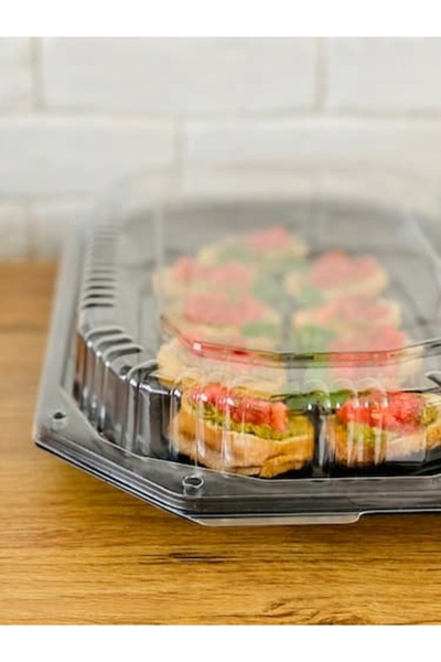 Papstar Tavă catering 45444 neagră 45,5cm rPET 10 buc. SUP