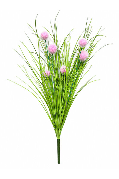 fesleğen çiçek apay Çiçek Saz Demeti Çimen Ponponlu 70 cm Pembe