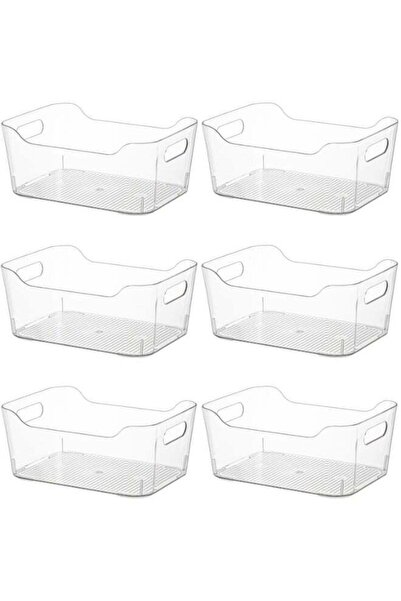 Generic 6 Pack Clear Stackable Storage Boxes with Handles, Pantry Organizer, ...