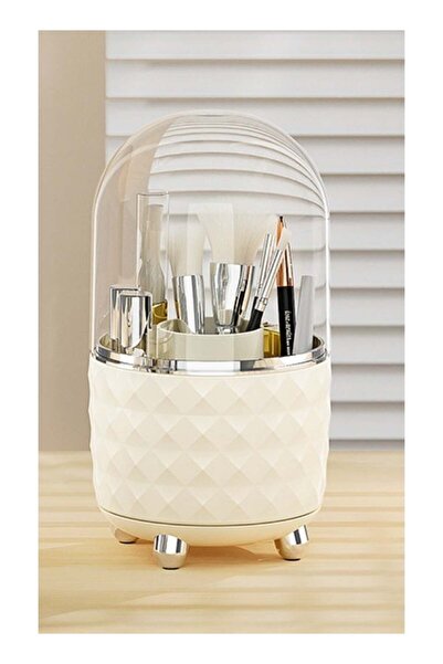 Generic 360° Dustproof Rotating Makeup Brush Set Holder with Lid, Luxury Lips...