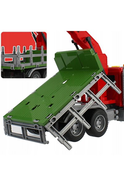 woopie Camion interactiv cu macara mobilă și remorcă 1:14, cu sunet și lumină