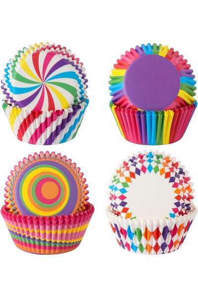 Generic Standard Cupcake Liners 100 Pack, Colorful Paper Baking Cups Food Gra...