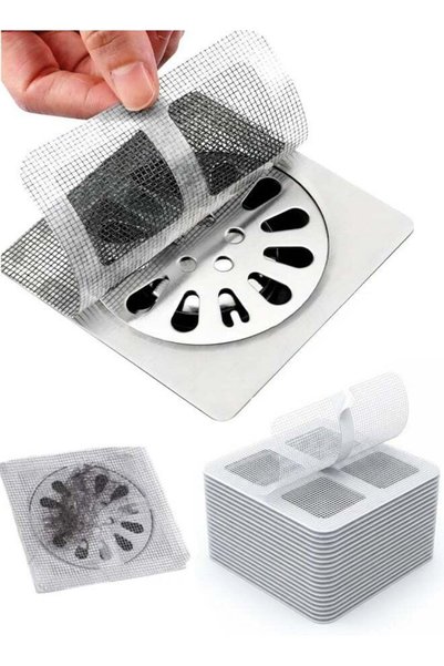 Generic 50 Pack Disposable Shower Drain Hair Catcher Stickers, 10cm x 10cm St...