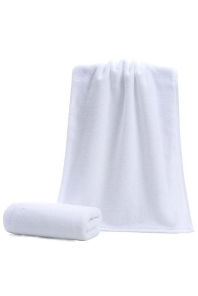Generic Essential Textured Bath Towel White 70x140cm，Cotton Soft Absorbent Qu...