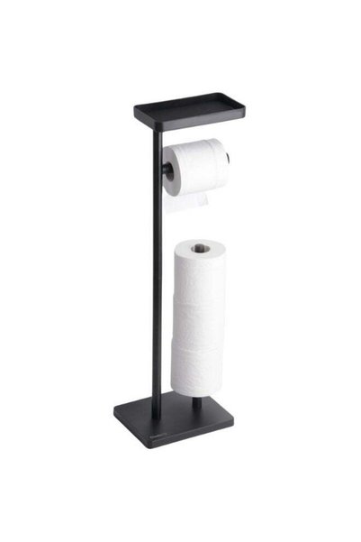 Generic Freestanding Toilet Paper Holder with Storage – Black Bathroom Tissue...