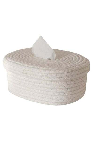 Generic Cotton Rope Tissue Box Bathroom Wood Color Nordic Wind Tissue Box Cov...