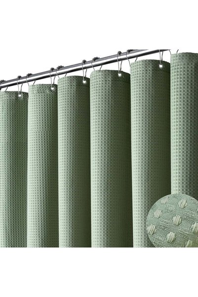 Generic Dynamene Long Fabric Shower Curtain 78 inch Waffle Weave Heavy Duty C...