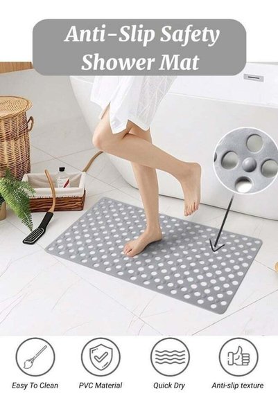 Generic Non-slip Bath Mat, Bathroom Shower Pad with Suction Cups and Drain Ho...