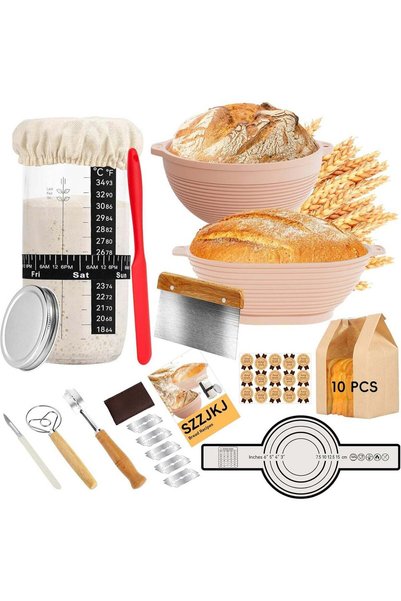 Generic Sourdough Starter Kit, 24PCS Sourdough Bread Baking Supplies, Silicon...