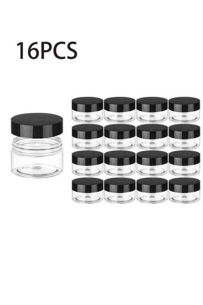 Generic 1 Oz Cosmetic Cream Jars, 16-Pack, Small Plastic Storage Containers w...