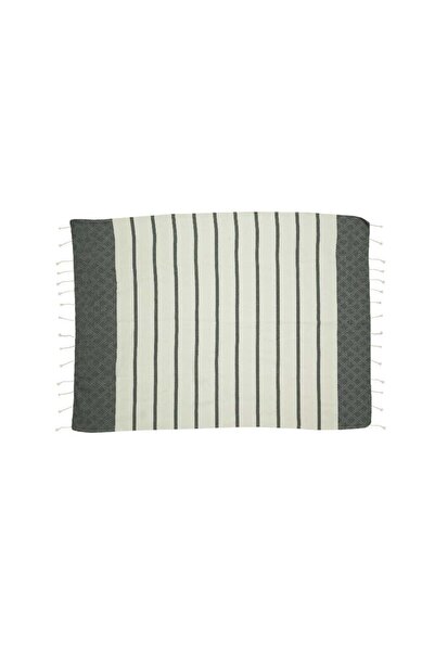 Generic 90x180 cm Polycotton Charcoal Striped Turkish Fouta Towels Magnum for...