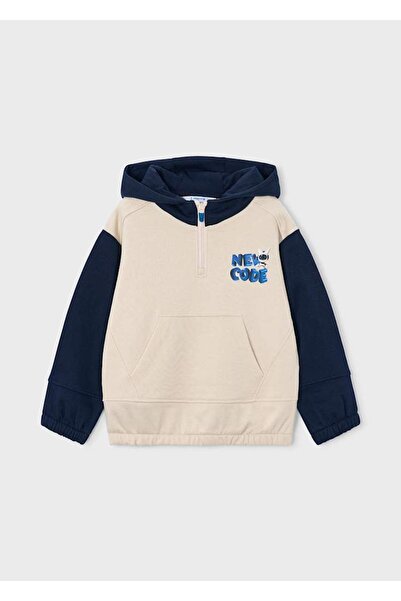 MAYORAL Boy's Hoodie 4460 Beige-Blue 6 m