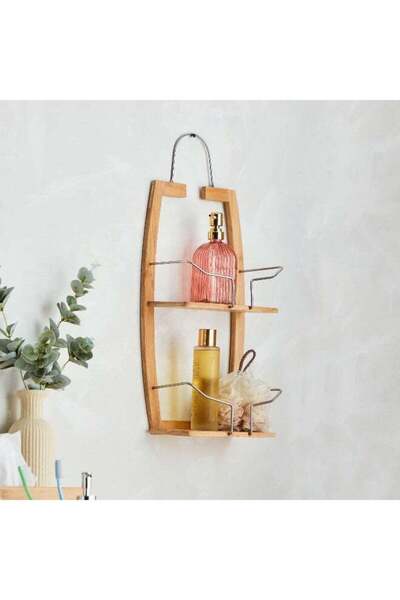 Generic Natura Bamboo 2-Tier Shower Caddy 27 x 61 x 16 cm