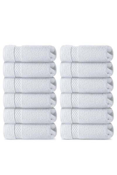 Generic 1CHASE Pack of 12 - Luxury Cotton Face Towel, White 33x33cm