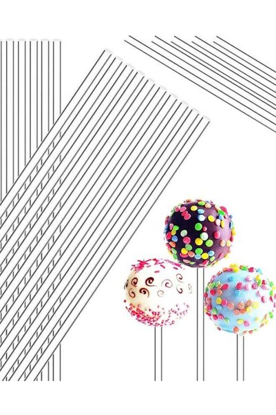 Generic 50PCS Clear Acrylic Lollipop Sticks Cake Pop Rods Party Decor