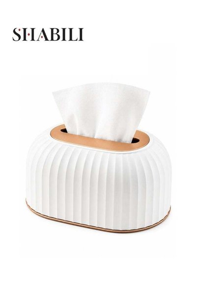 Generic PET Nordic Style Tissue Box Holder with Built-in Spring， Waterproof F...