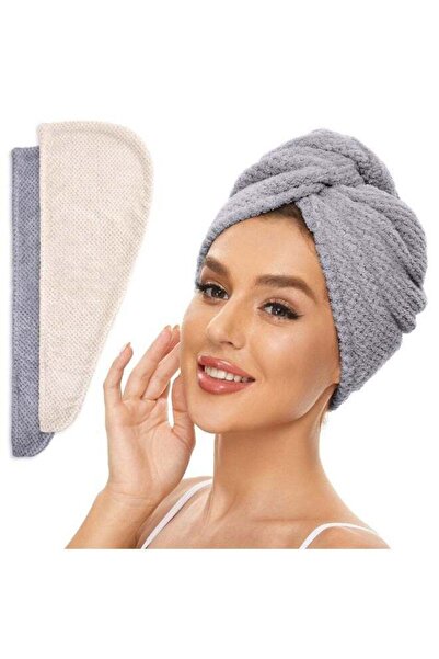 Generic 2 Pack Microfiber Hair Towel Wrap for Women, Quick Drying Anti Frizz ...
