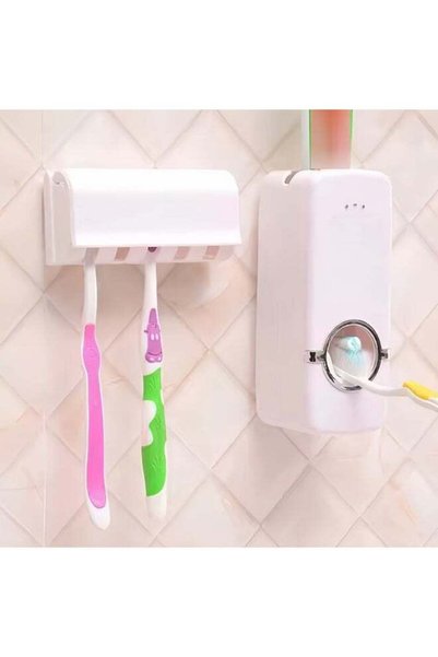 Generic Wall-mounted toothbrush holder with automatic toothpaste dispenser, n...