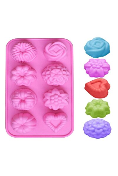Generic 8 Cavity Silicone Flower Soap Mold Candy Molds Chocolate Molds Mixed ...