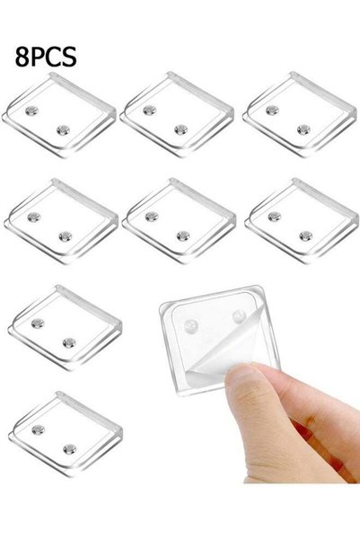 Generic Shower Curtain Clips - 8 Pcs Transparent Self-Adhesive Splash Guard C...