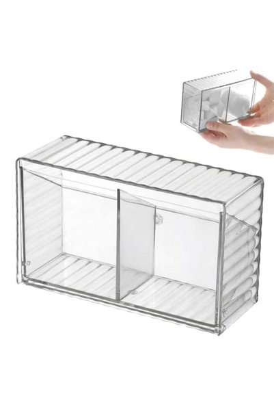 Generic Wall Cotton Swab Holder, Clear Pads Holder Mounted Ball Organizers Di...
