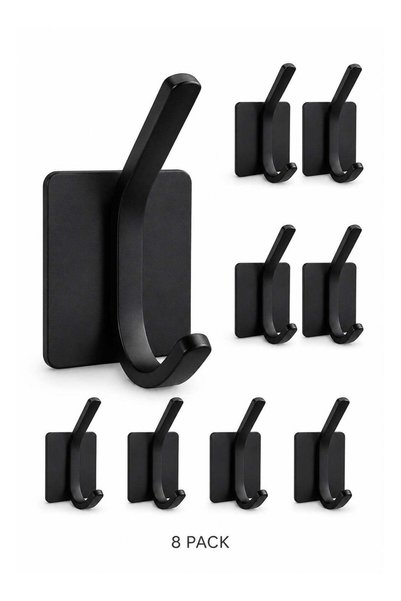 Generic 8-Pack Self Adhesive Wall Hooks, Heavy Duty No Drill Towel Hooks, Wat...