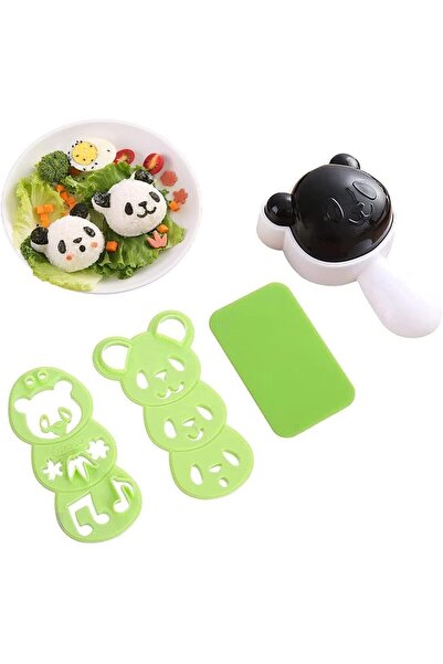 Generic 4-Piece Panda Rice Ball Mold Set - Cute Cartoon Food Shaper for Kids'...